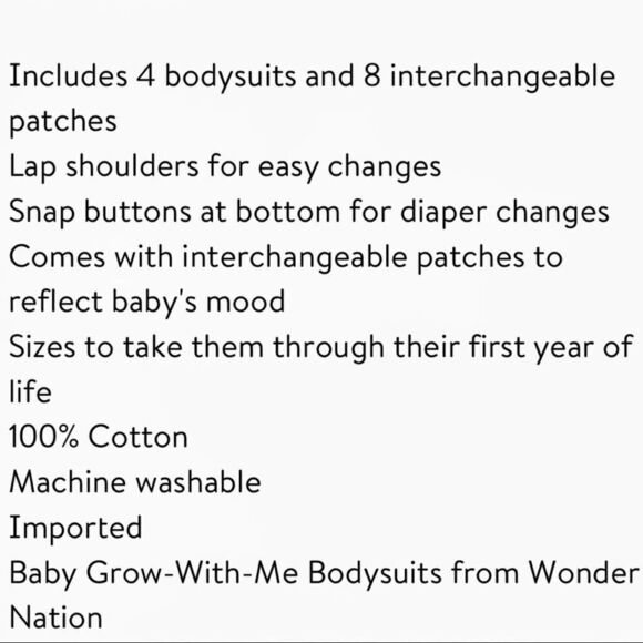 MILESTONE Grow with Me Mood and Milestone Gift Bodysuits Interchangeable Patches - Picture 5 of 7